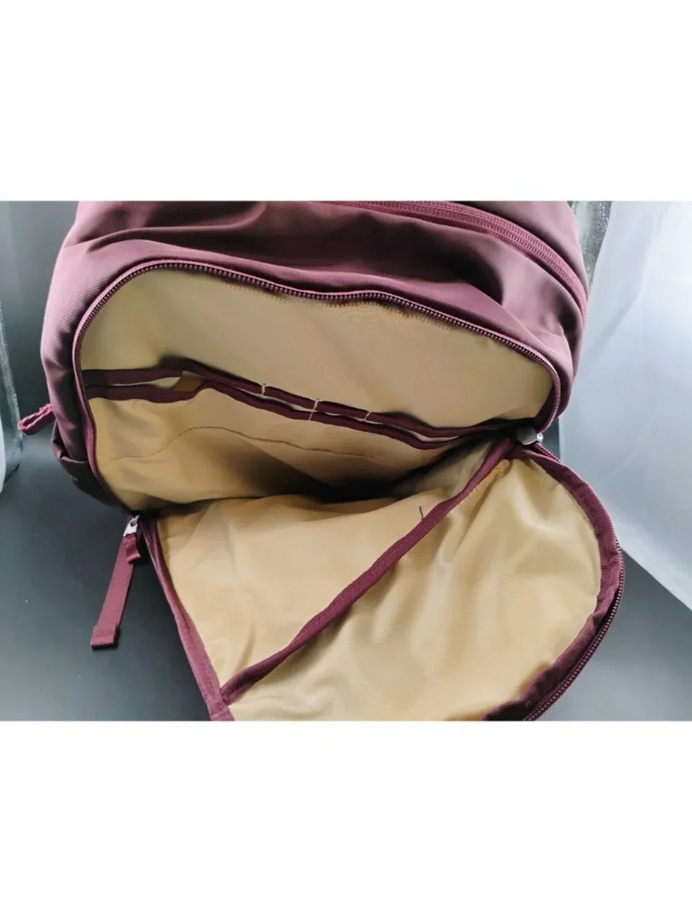 All In Motion Burgundy Backpack With Multiple Compartments Functional